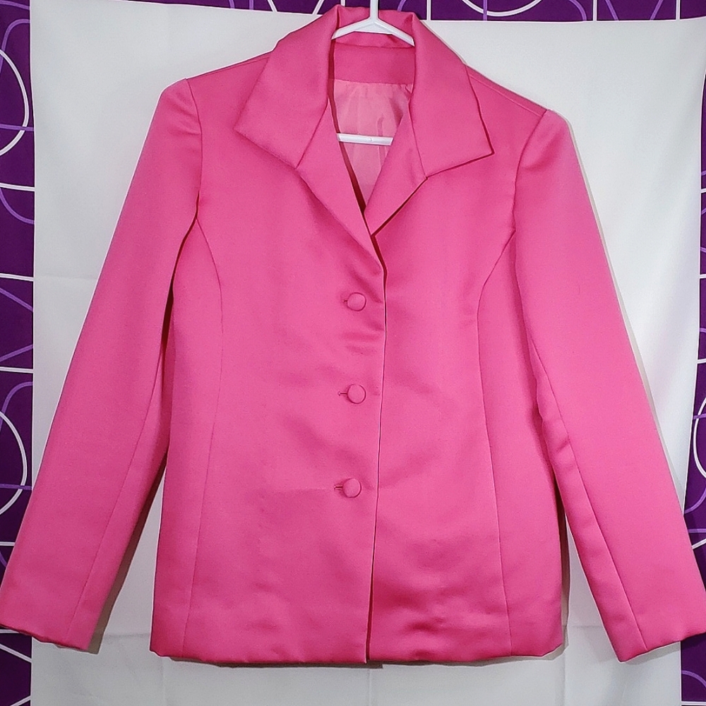 Beautiful Barbie Pink Lined 3-Button Blazer - PTP 18"